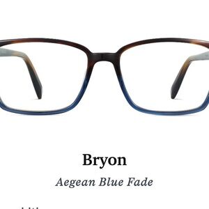 Warby Parker Bryon Wide Eyeglasses w/ Blue-Light Filtering Lens & Case